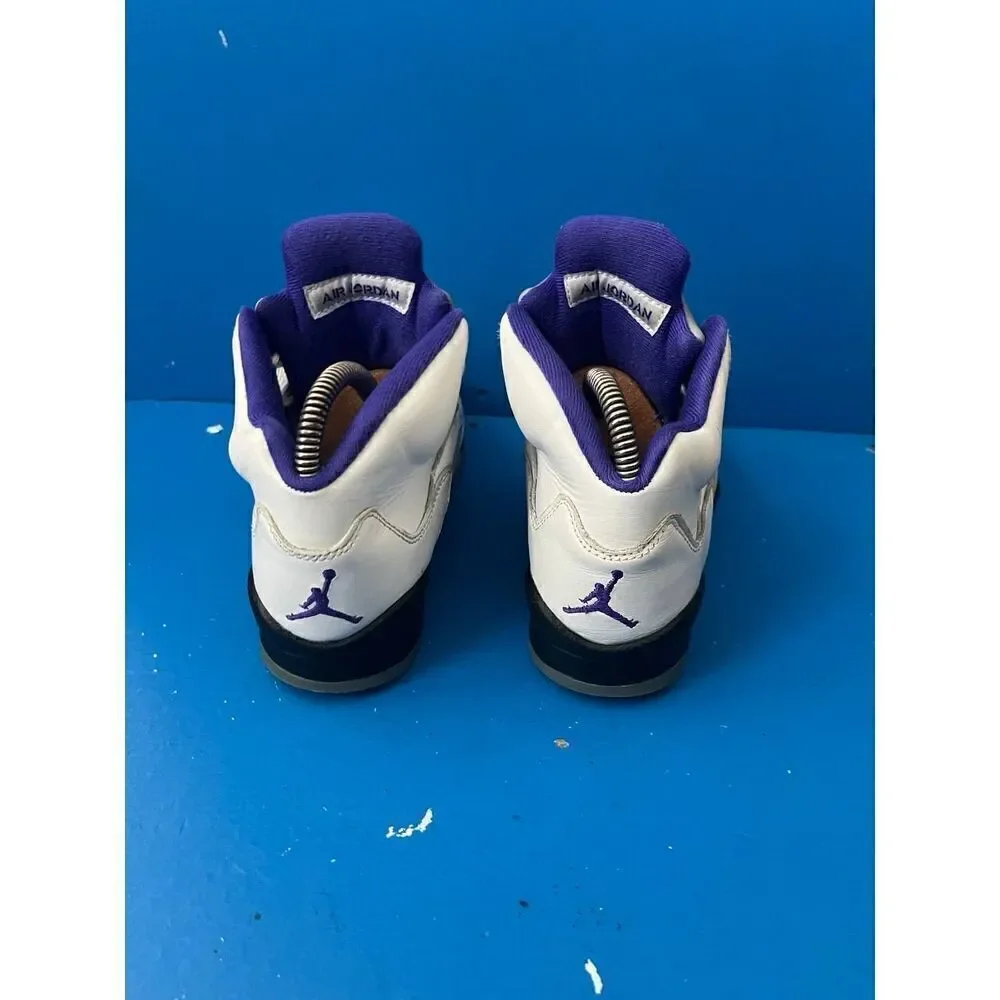 Nike Boys Air Jordan 5 440888-141 White Basketball Shoes Sneakers Size 4Y